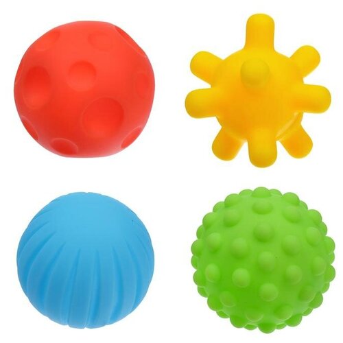 Набор игрушек для ванны «Шарики», 4 шт, цвета и формы микс набор игрушек для ванны космос 6 шт цвета и формы микс