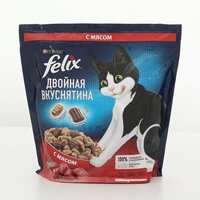 Сухой корм FELIX "Двойная вкуснятина" для кошек, мясо, 1.3 кг 9583150