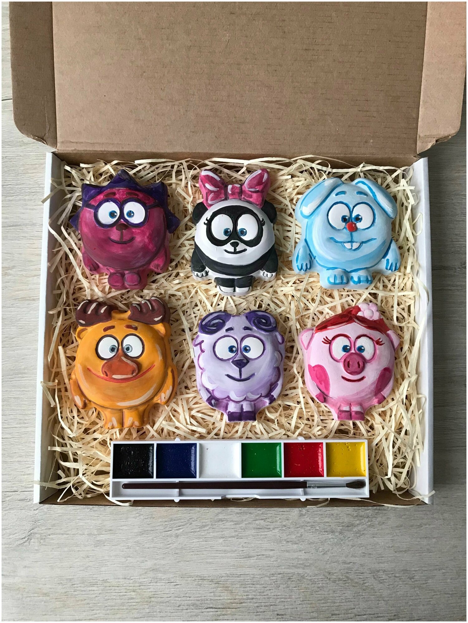 Интерактивная детская игрушка для раскрашивания + кролик В подарок / многоразовая объемная раскраска 7 шт, краски, кисточка