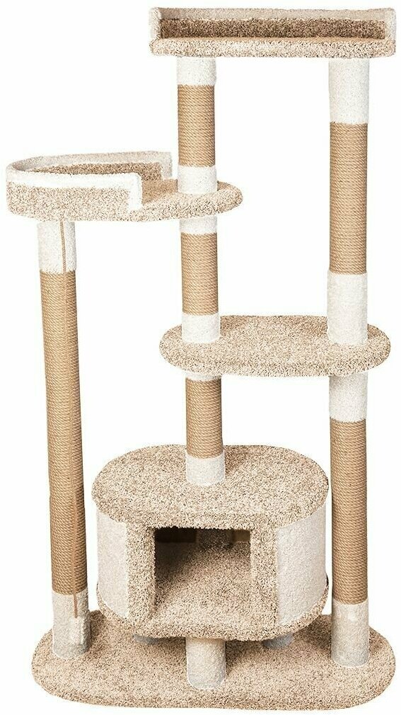 Комплекс для кошек с домиком, когтеточка с лежанкой "Волна" капучино - фотография № 12