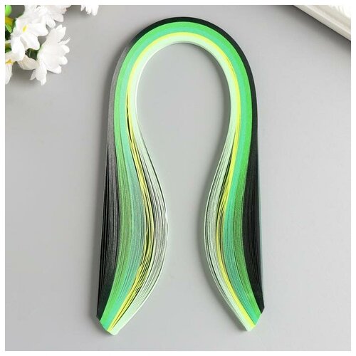 Полоски для квиллинга 100 полосок плотность 120 гр Зелeный градиент ш 05 см дл 39 см 450₽