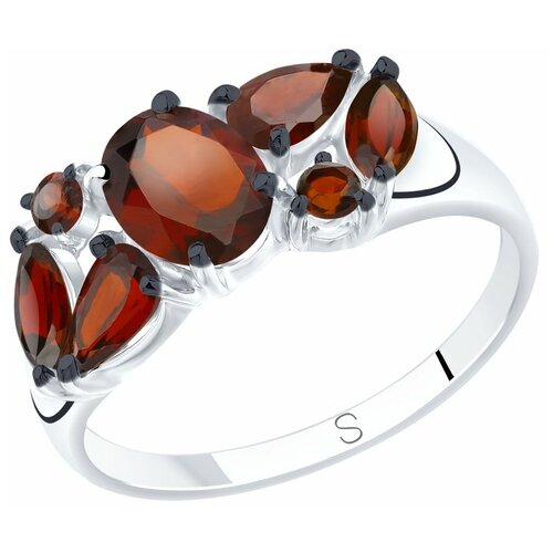 фото Sokolov кольцо из серебра с гранатами 92011809, размер 17