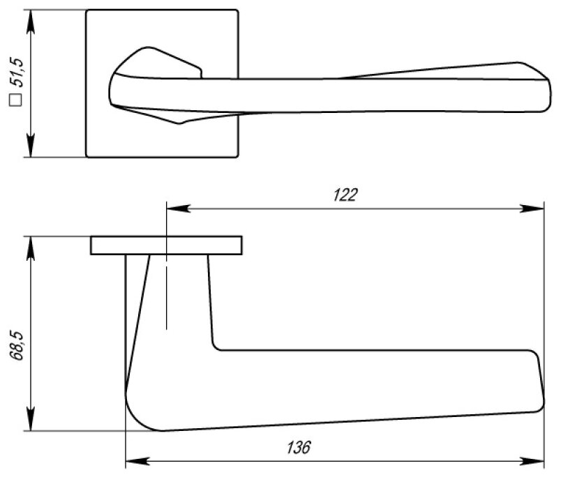 Ручка раздельная ARMADILLO TORSO USS CP-8 Хром - фотография № 3