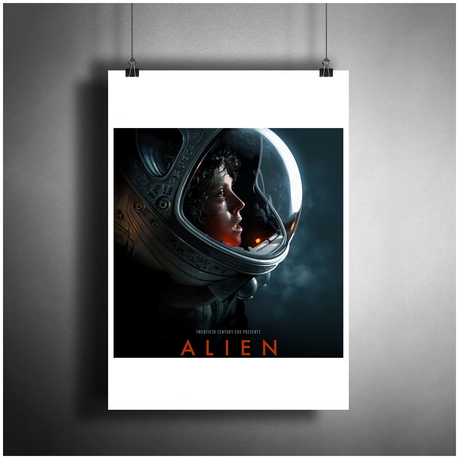 Постер плакат для интерьера "Фильм Ридли Скотта: Чужой (Alien). Актриса Сигурни Уивер"/ Декор дома, офиса, комнаты A3 (297 x 420 мм)
