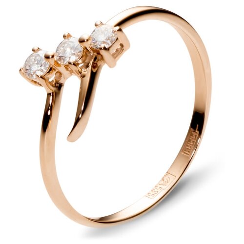 фото Кольца эстет кольцо из золота с тремя бриллиантами