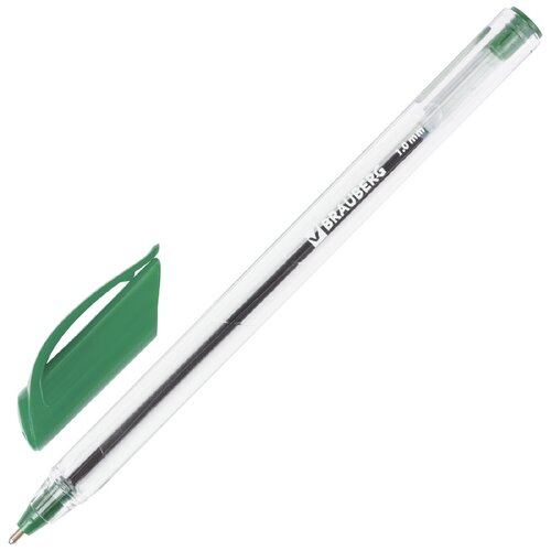 Купить Ручка шариковая масляная BRAUBERG Extra Glide , зеленая, трехгранная, узел 1 мм, линия письма 0, 5 мм, 142137, бесцветный