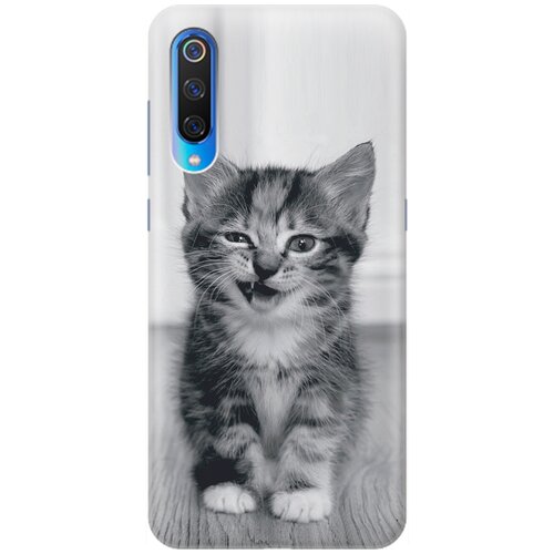 фото Re:pa накладка transparent для xiaomi mi 9 с принтом "котенок с ухмылкой"