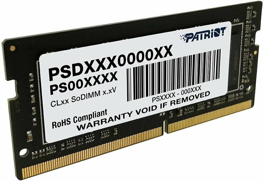 Оперативная память Patriot Signature PSD416G320081S DDR4 - 1x 16ГБ 3200МГц, для ноутбуков (SO-DIMM), Ret