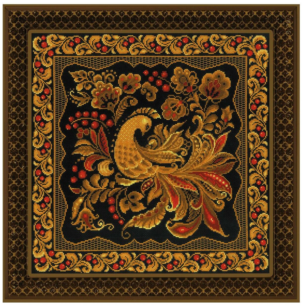1758 Набор для вышивания Риолис 'Подушка/панно 'Хохлома' 40*40см - фото №2