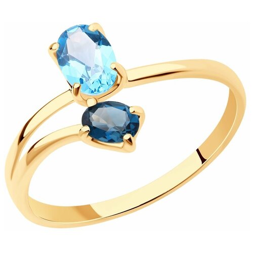 фото Sokolov кольцо из золота с топазами 716448, размер 16.5