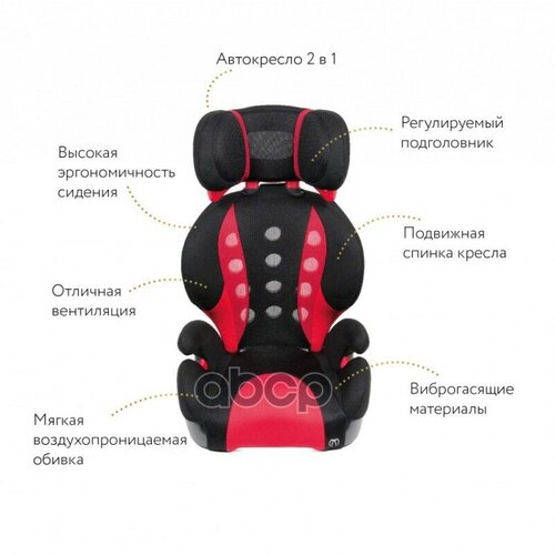 Кресло Детское Автомобильное Saratto Highback Junior Quattro, Группа 2/3, Черно-Красное AILEBEBE арт. ALJ208 кресло детское автомобильное swing moon группа 1 2 черно серое ailebebe арт alc452e