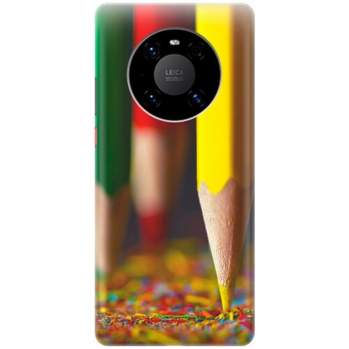 фото Ультратонкий силиконовый чехол-накладка для huawei mate 40 pro с принтом "желтый карандаш" gosso