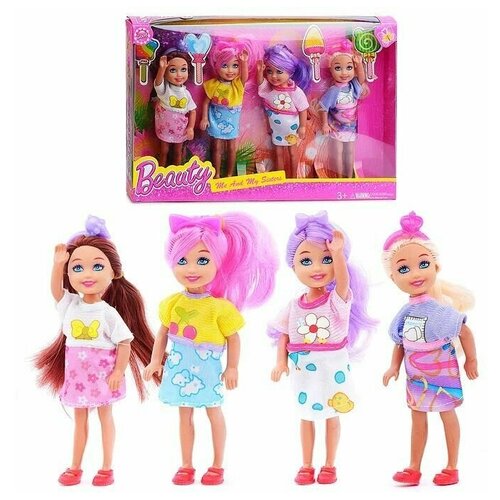 Набор мини кукол для девочки Сестрички 4 шт 12 см 799₽
