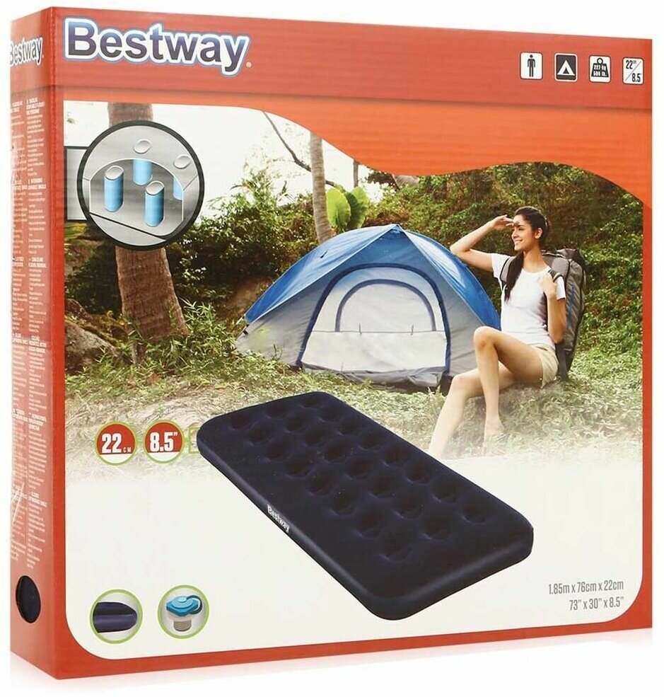 Матрас надувной Bestway 185х76х22 см, Синий - фото №3