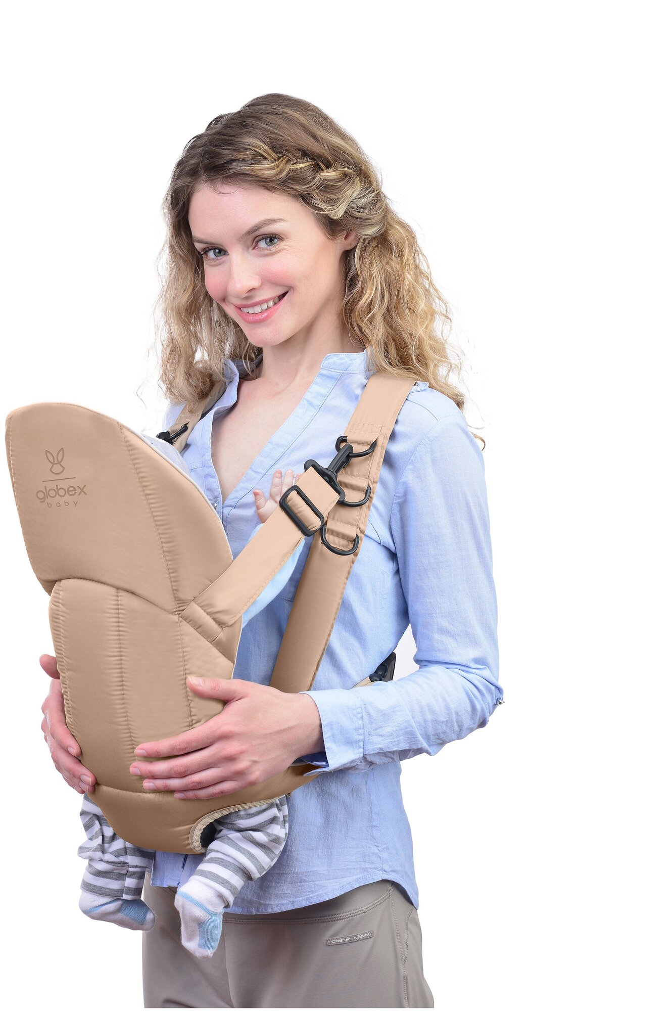 фото Рюкзак-кенгуру "глобэкс" Кенга, 2-8 мес (до 9 кг), бежевый