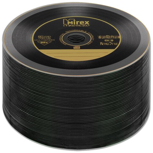 фото Диск mirex cd-r 700mb maestro (vinyl) 52x retro style bulk, упаковка 50 шт.