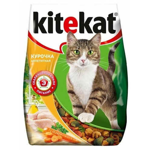 Корм сухой для кошек KITEKAT Аппетитная курочка, 800г, 5 упаковок