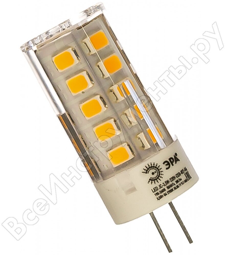 Светодиодная лампа ЭРА LED smd JC-3,5w-220V-corn, ceramics-827-G4