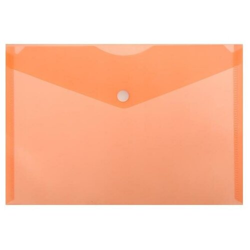 Папка-конверт на кнопке А5, 150 мкм, , оранжевая 10 шт папка с кнопкой а5 officespace полупрозрачная желтая 267528 150 мкм