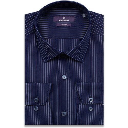 Рубашка Poggino 7014-36 цвет темно синий размер 54 RU / XXL (45-46 cm.)