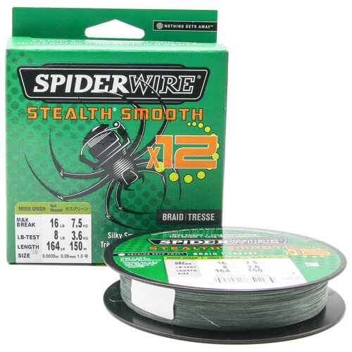 фото "плетеная леска spiderwire stealth smooth 12 braid темно-зеленая 150м 0,09мм 7,5кг"