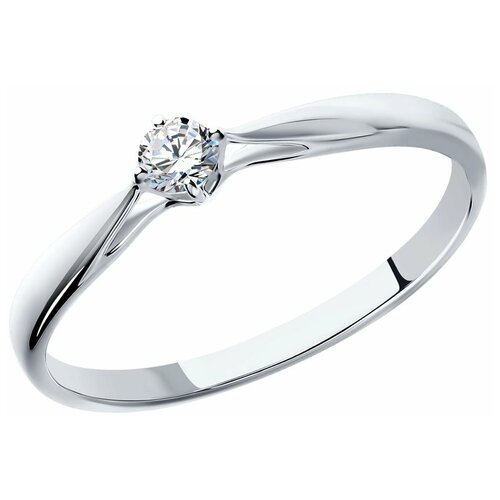 фото Sokolov помолвочное кольцо из белого золота 585 пробы с бриллиантом 1011496, размер 17