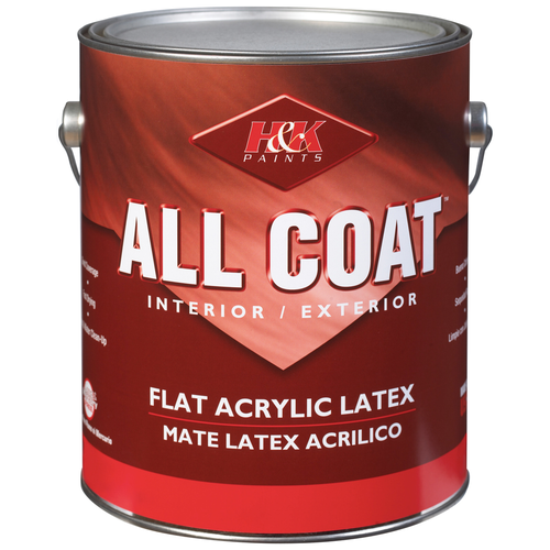 Краска акриловая латексная ACE Paint H&K Paint. All Coat Flat Interior/Exterior матовая Ultra White 3.78 л краска фасадная sherwin williams duration exterior latex paint 3 8 л