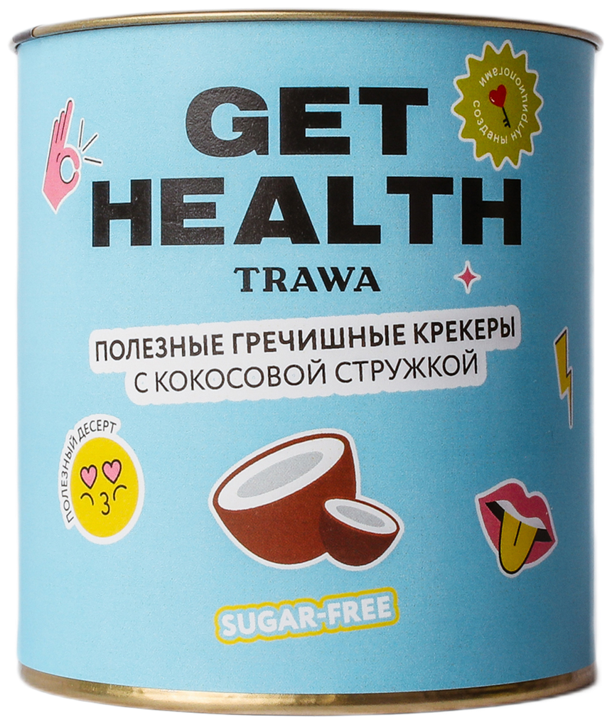 Trawa Крекеры гречишно-льняные сладкие от Get Health, 60 гр. - фотография № 1