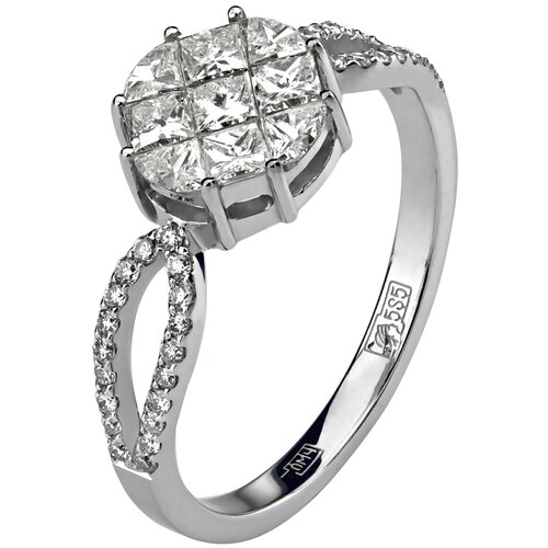 фото Эстет кольцо с бриллиантами из белого золота 01к626795z, размер 19