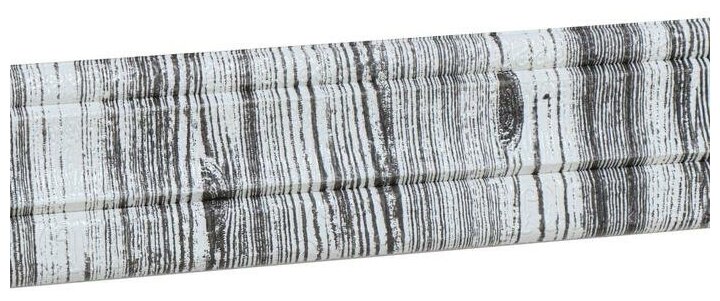Самоклеящийся ПВХ плинтус 3D черно-белый, текстура, 2,3м - фотография № 1