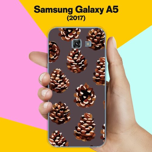 жидкий чехол с блестками олени с подарками на samsung galaxy a5 2017 самсунг галакси а5 2017 Силиконовый чехол на Samsung Galaxy A5 (2017) Шишки / для Самсунг Галакси А5 2017
