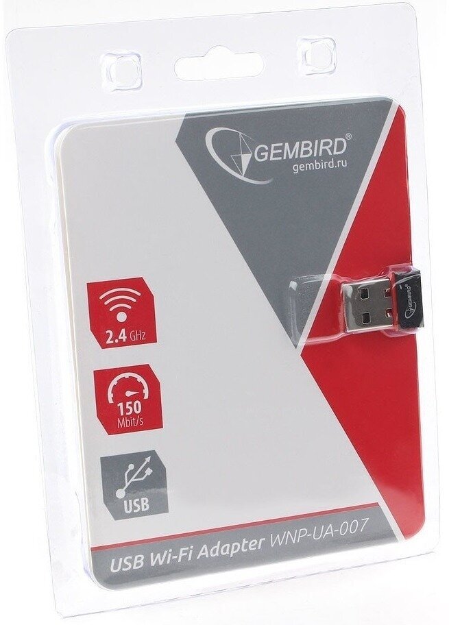 Адаптер Wi-Fi GEMBIRD WNP-UA-007 802.11b/g/n, USB - фотография № 4