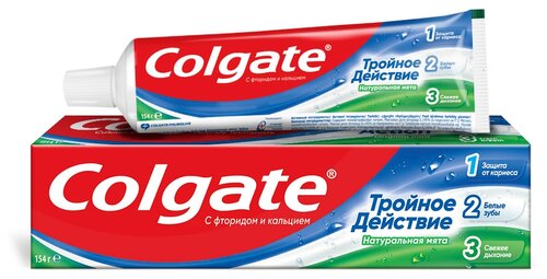 Зубная паста Colgate Тройное действие Натуральная мята комплексная, 50 мл, красный