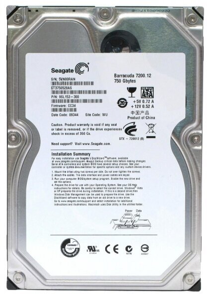 Жесткий диск Seagate 9SL153 750Gb SATAII 3,5" HDD