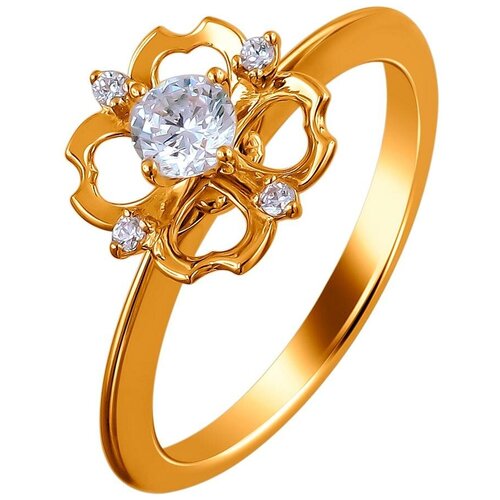 фото Эстет кольцо с 5 фианитами из красного золота 01к1112008, размер 16.5