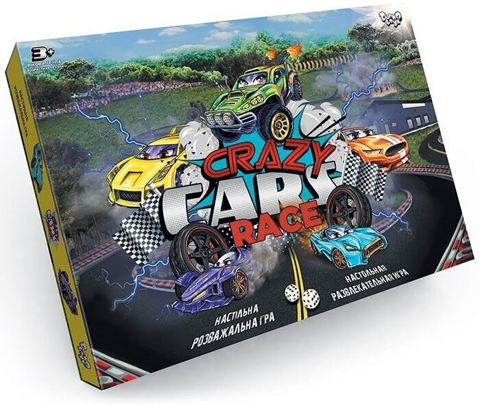 Настольная игра-ходилка Danko Toys развлекательная, Crazy Cars Race