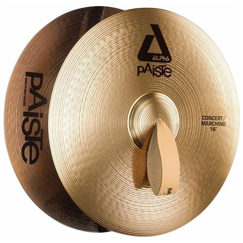 Paiste 16 ALPHA CONCERT/MARCHING тарелки оркестровые (пара A/B) с ремнями и фетр. прокладками paiste 14 pst 5 band маршевые тарелки пара с ремнями и фетровыми прокладками