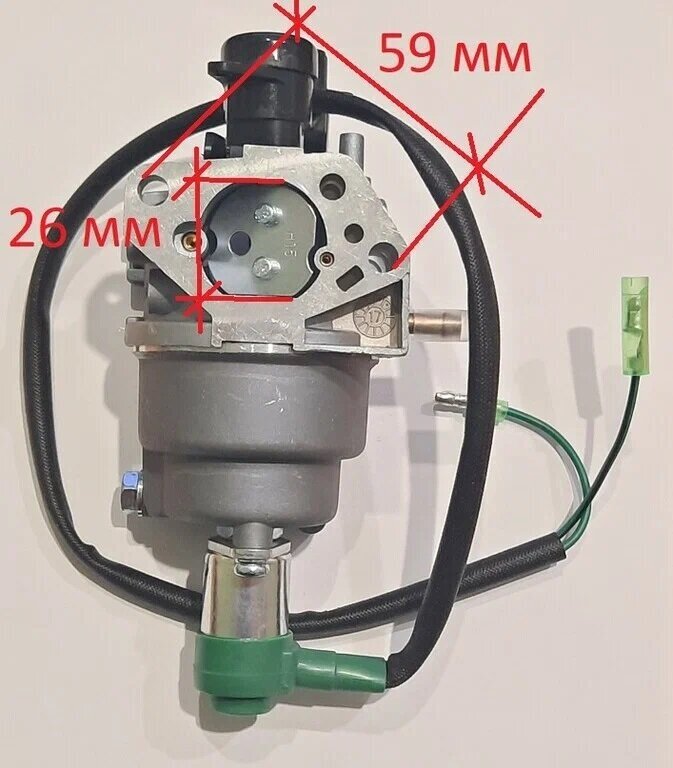 Карбюратор для бензогенератора 3,5 кВт 177F с электроклапаном - фотография № 4
