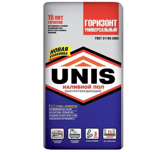 Универсальная смесь Unis Горизонт Универсальный Быстротвердеющий 2 в 1 20 кг 1 шт 20 кг 445₽