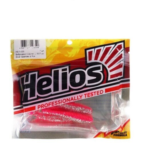 виброхвост helios catcher fio 7 см 7 шт hs 1 012 Виброхвост Helios Catcher Silver Sparkles & Pink, 7 см, 7 шт. (HS-1-035)