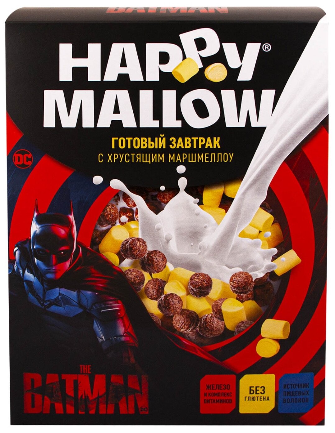 Готовый завтрак Happy Mallow Batman, с маршмеллоу, 240 г - фотография № 1