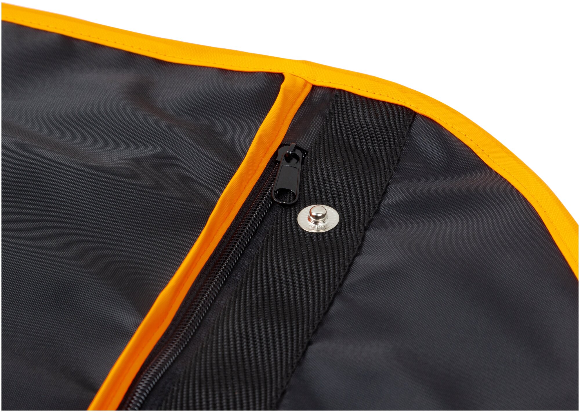Чехол для одежды, GolD, 140х60, на молнии, с ручкой, оксфорд, черный, оранжевый - фотография № 3