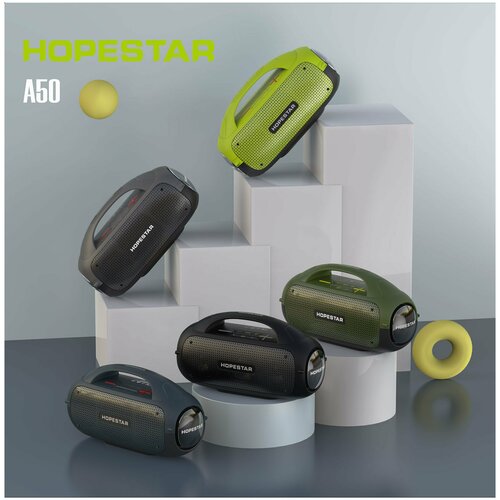 Колонка Hopestar A50 с микрофоном 80Вт (синяя)