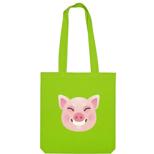 Сумка шоппер Us Basic, зеленый мужская футболка смеющаяся розовая свинка поросенок s зеленый