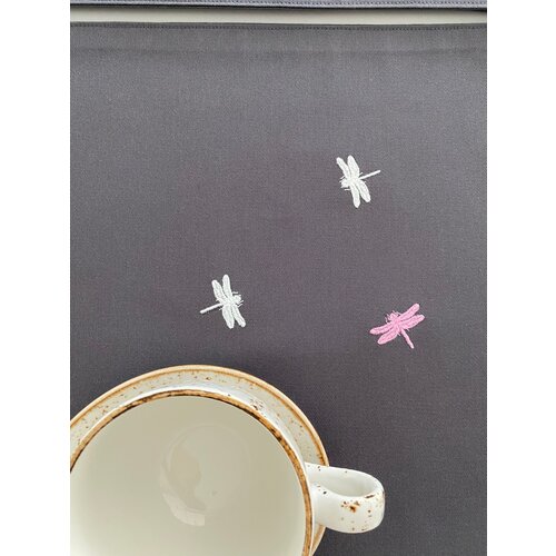 Салфетка подстановочная ULULA Стрекозы хлопок/вышивка Pink