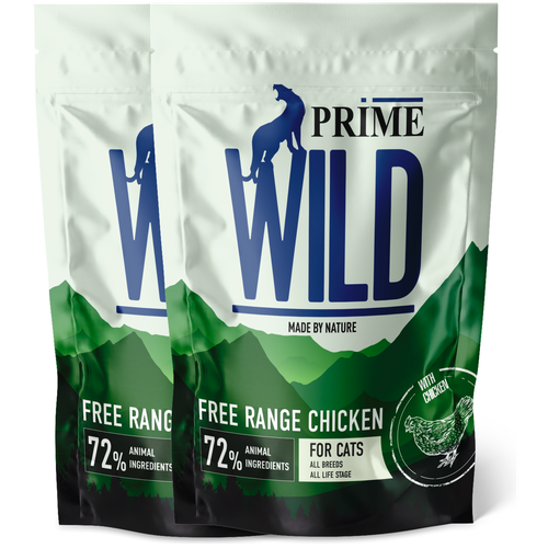 PRIME WILD GF FREE RANGE с курицей 500гр для котят и кошек х 2шт.