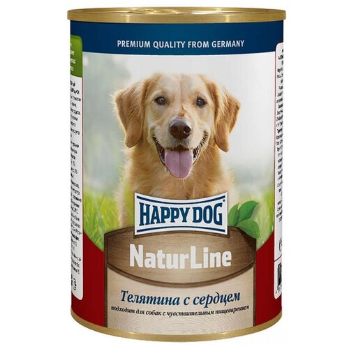 корм для собак Happy Dog NaturLine, телятина, сердце 1 уп. х 1 шт. х 410 г влажный корм для собак happy dog naturline индейка телятина 1 уп х 1 шт х 410 г