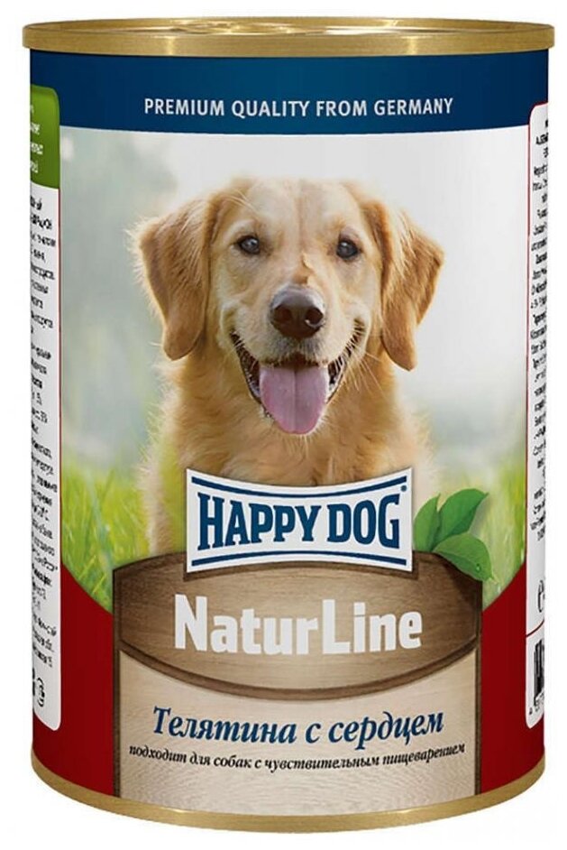 Корм для собак Happy Dog Телятина с сердцем 410г - фото №1