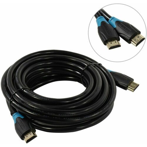 Кабель HDMI <-> HDMI Vention AACBJ кабель интерфейсный hdmi hdmi gcr 19m 19m gc hmmic01 1 8m 1 8м v1 4 ethernet high speed витой тройной экран черный позолоченные разъемы