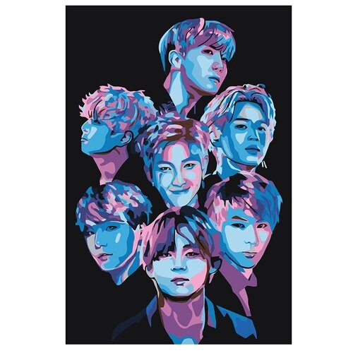 Картина по номерам «Корейская K-POP группа BTS», 40x60 см, Живопись по Номерам картина по номерам корейская k pop группа bts ким тэхен 40x50 см живопись по номерам